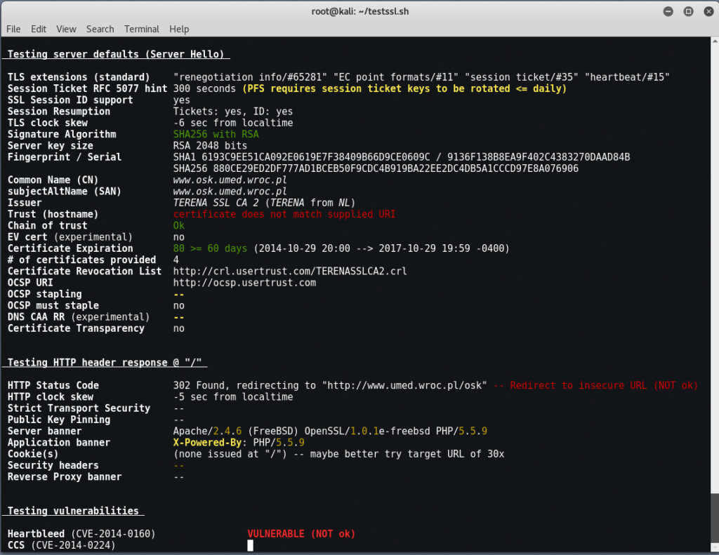 Testing all SSL Vulnerabilities with TestSSL Script Yeah Hub