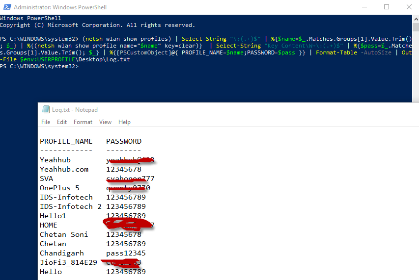 Dump All WiFi Passwords with Windows PowerShell Yeah Hub