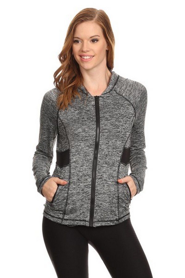 Women's Active Wear Zip Up Jacket With Hoodie Wholesale