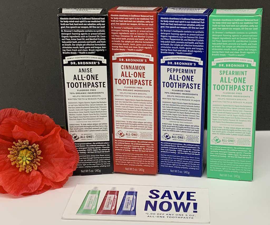 Dr. Bronner’s toothpaste Yelm Food Coop