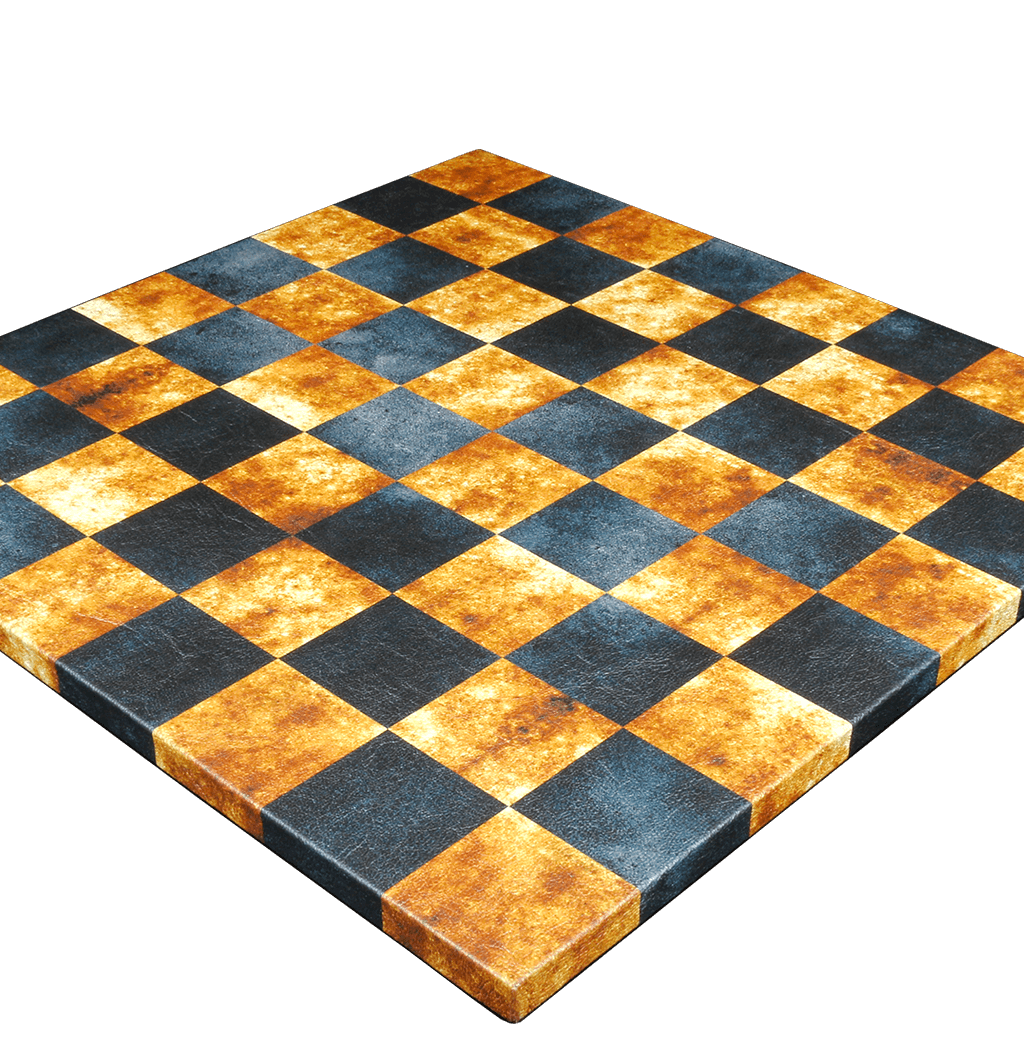 Caramel Cream Leather Chess Board Detail