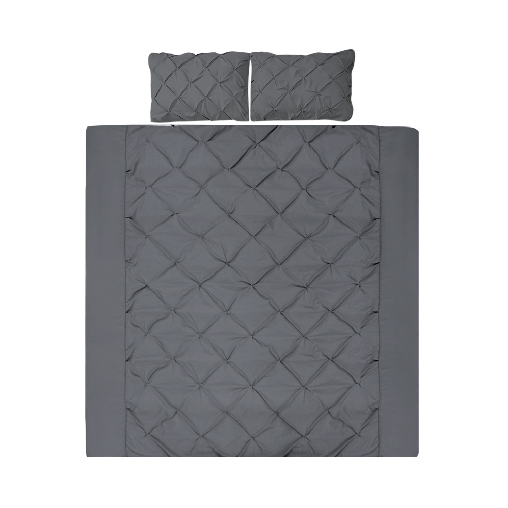 Giselle Bedding Queen Size Quilt Cover Set Charcoal
