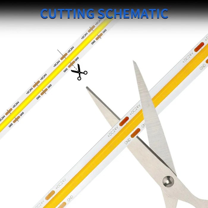 How To Cut Connect Power COB LED Strip Lights / Yiford