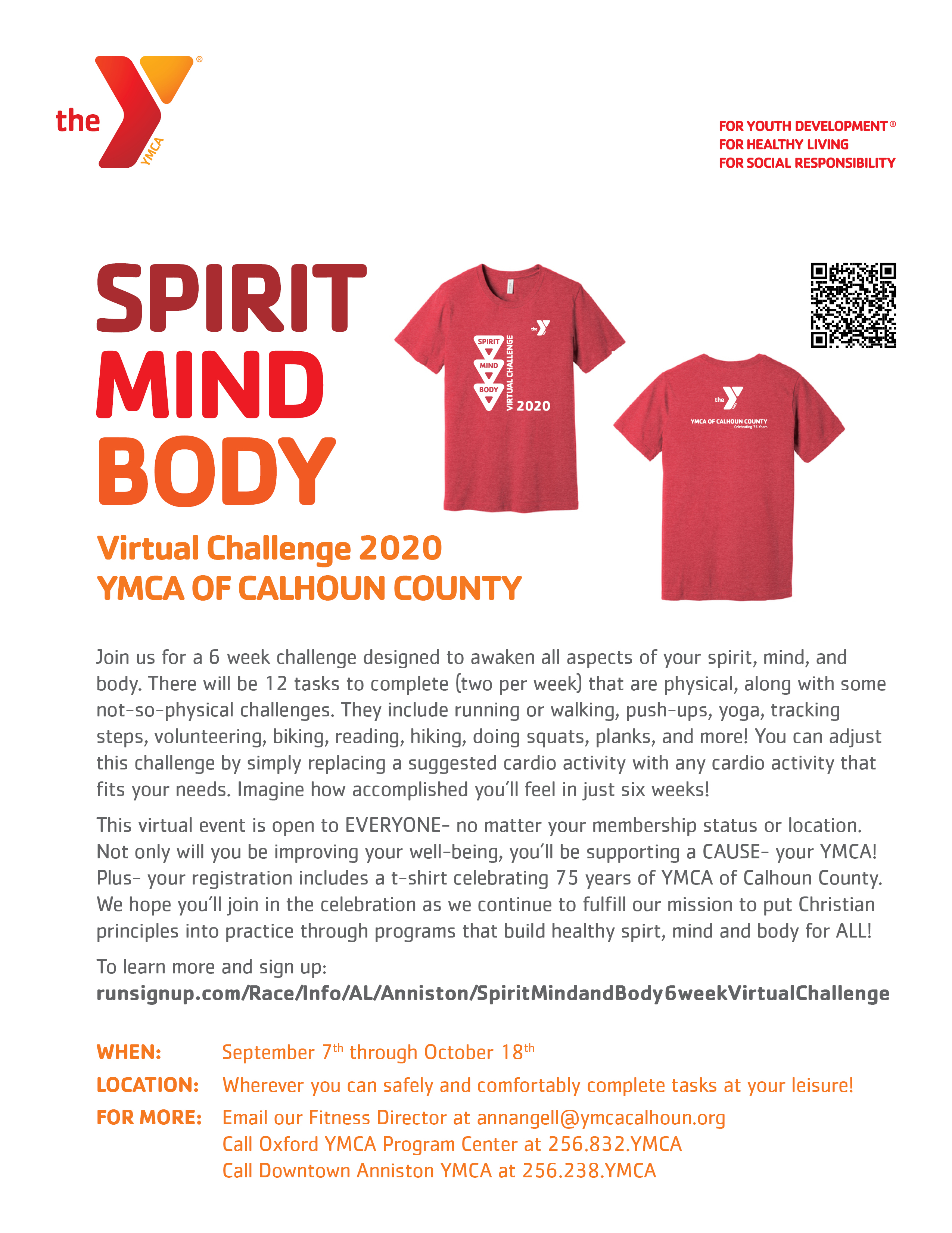 Spirit, Mind & Body Virtual Challenge YMCA of Calhoun County