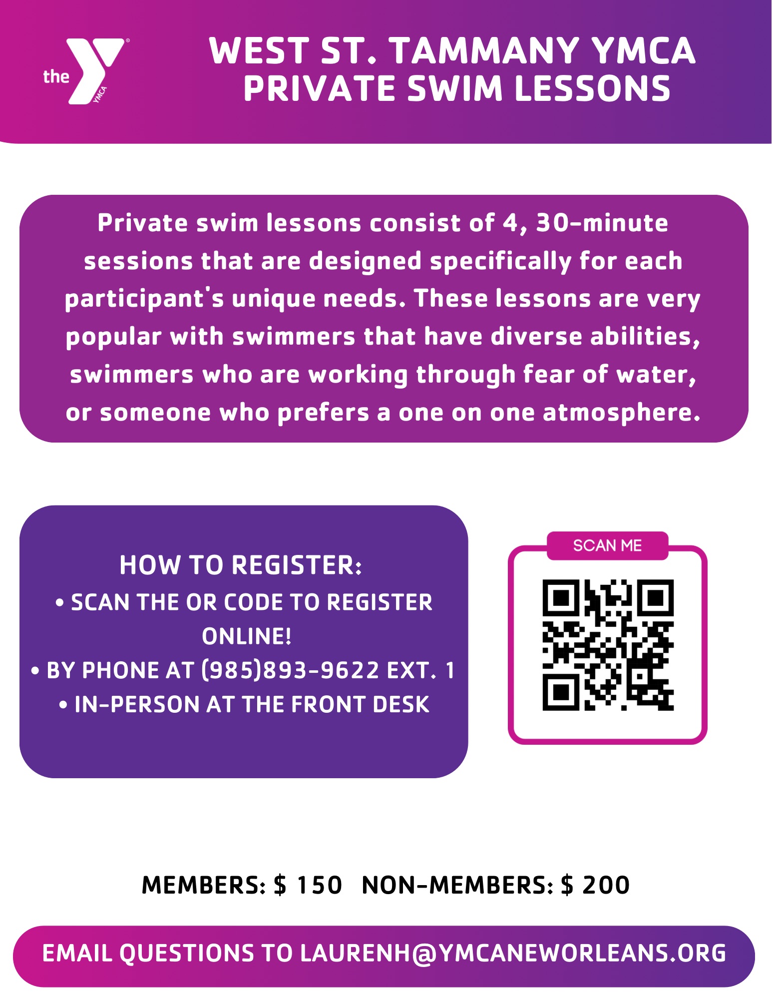 West St. Tammany Swim Lessons YMCA of Greater New Orleans