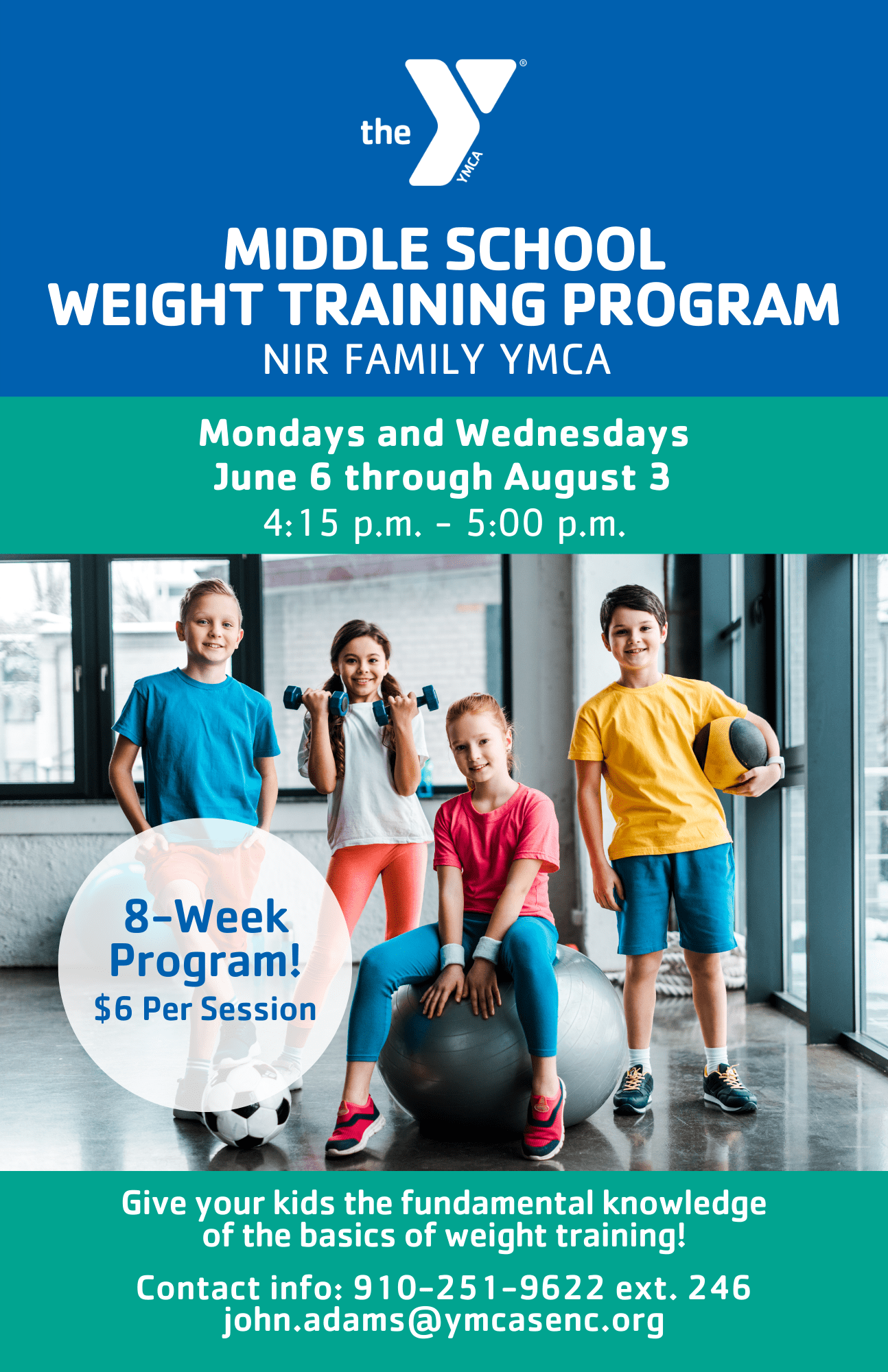 Middle School Weight Training YMCA of Southeastern North Carolina