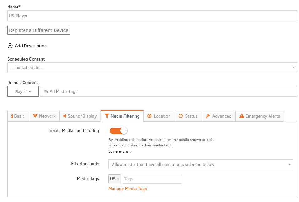 Media Filtering Yodeck Documentation