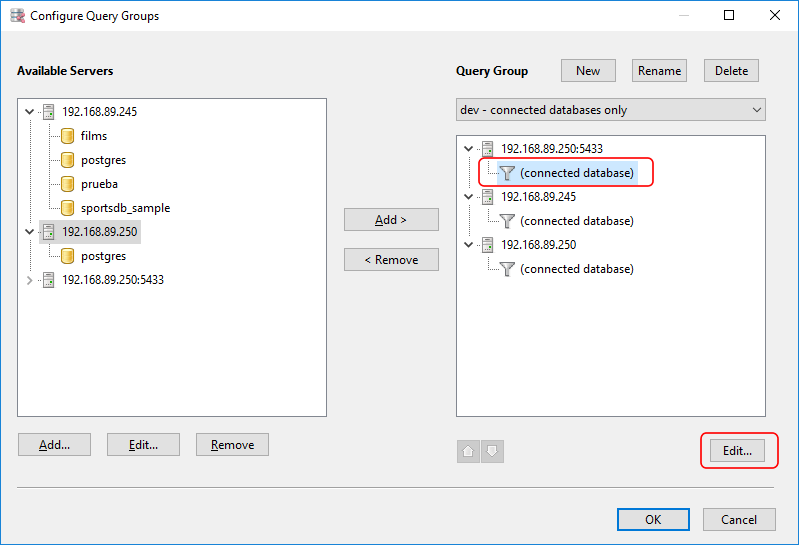 Regular expression filters