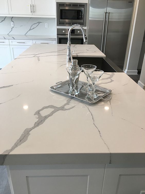 Calacatta Alaska White (YMR119) quartz countertops Yomi Stone