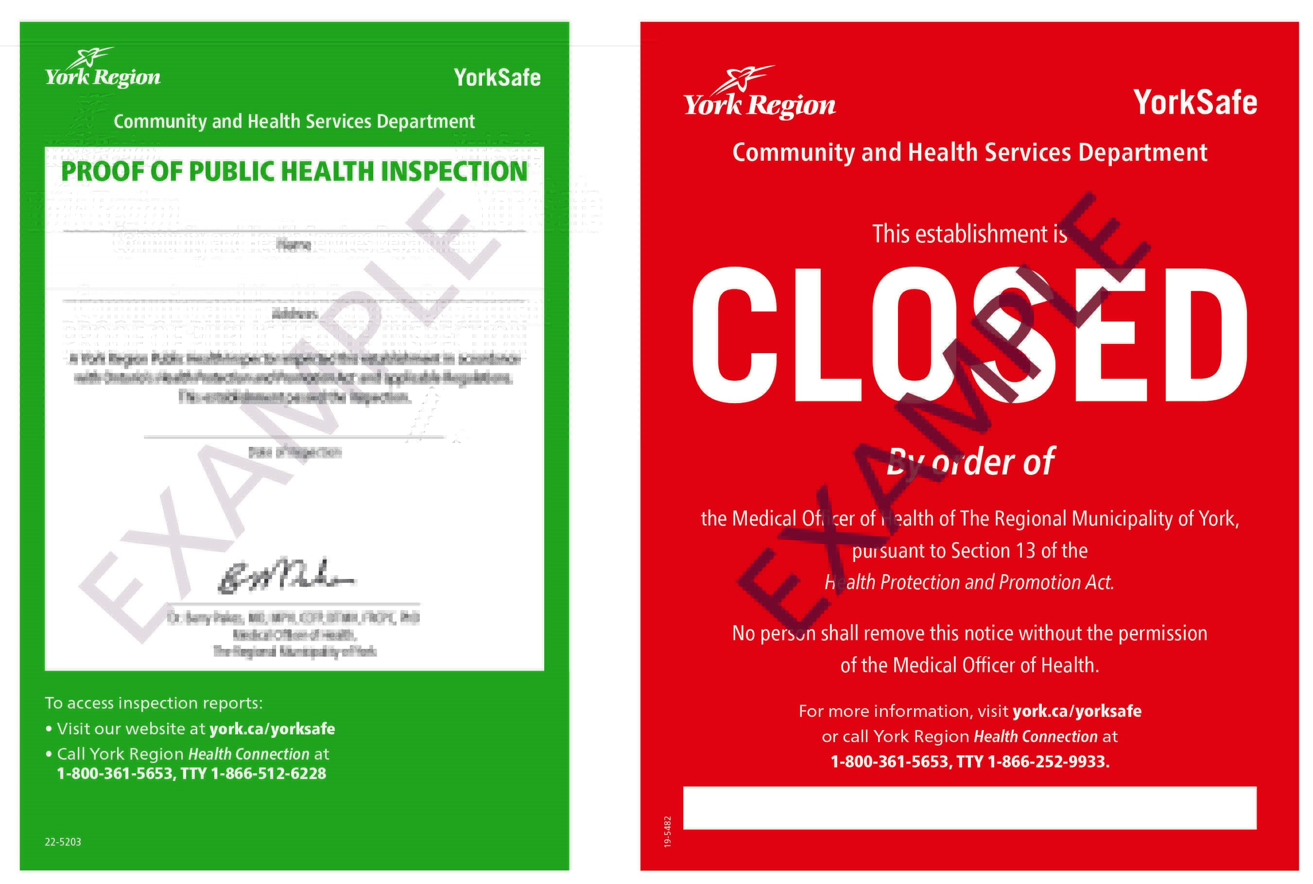 YorkSafe Inspection Reports York Region