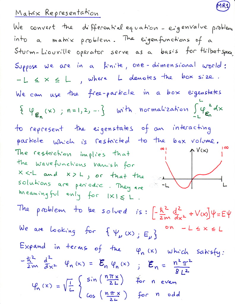 5.7 The matrix representation of quantum mechanics MatrixRep.mws
