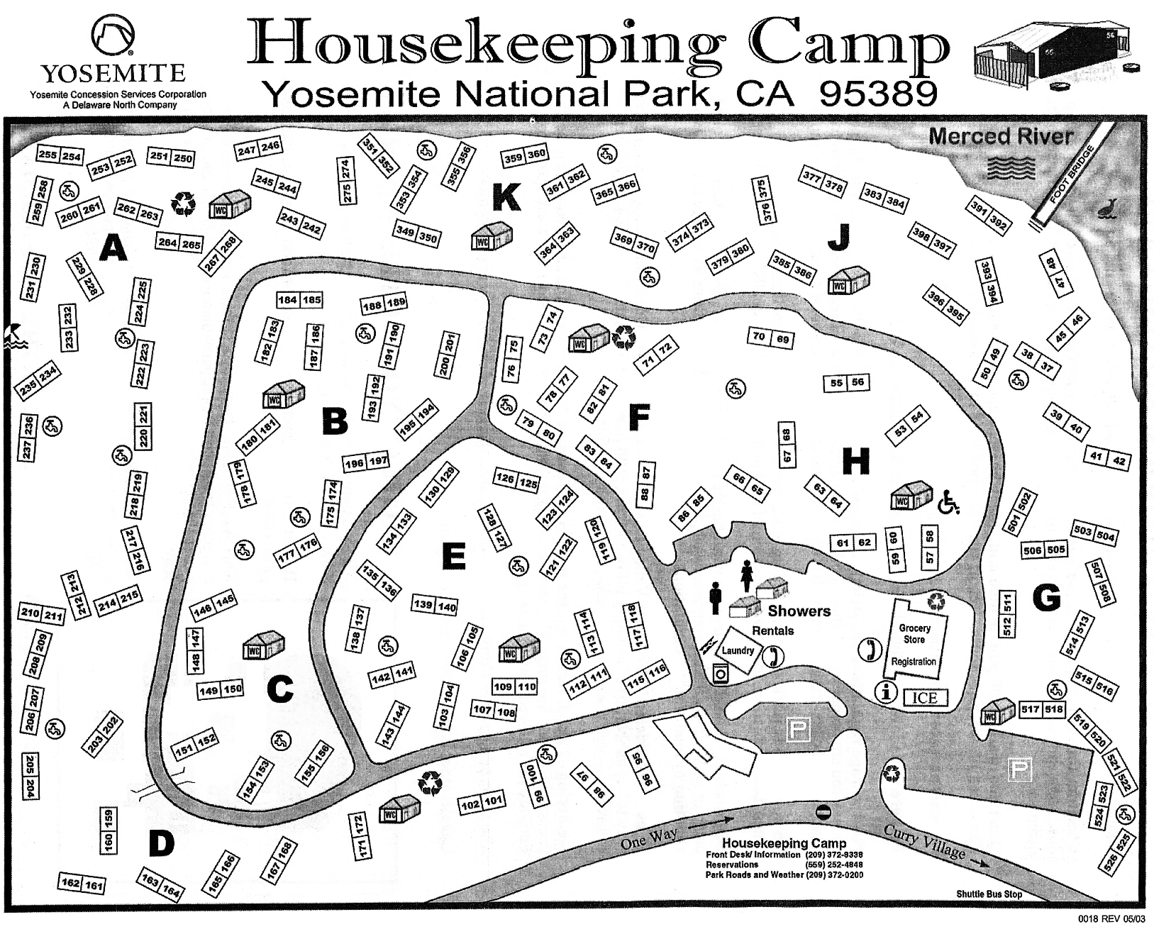Yosemite Housekeeping Camp Map Yosemite Valley Maps