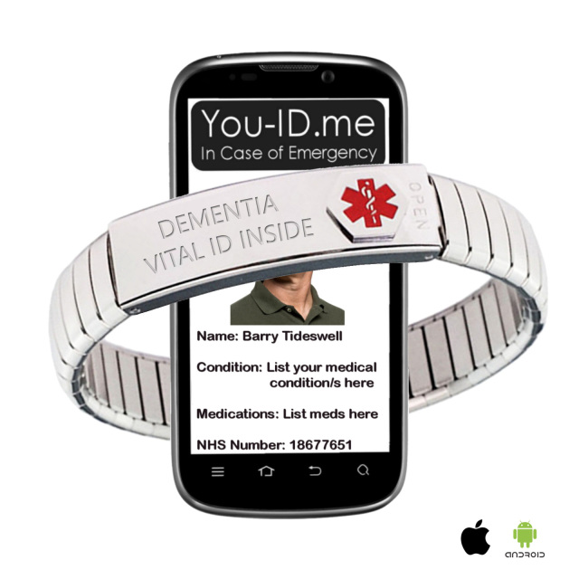 Dementia Expanding Medical Alert Bracelet Silver