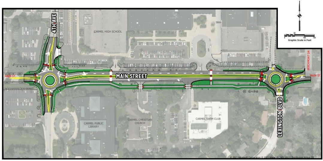 City of Carmel aims to install 2 roundabouts near Carmel High School this summer • Current