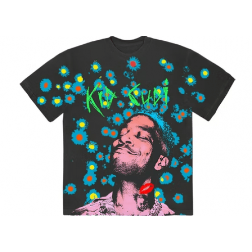 Kid Cudi Flower Tshirt Black By Youbetterfly