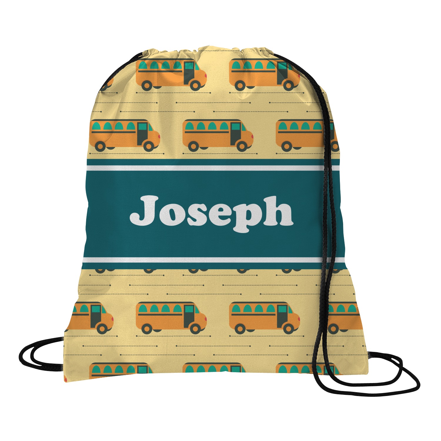 School Bus Drawstring Backpack Large (Personalized) YouCustomizeIt