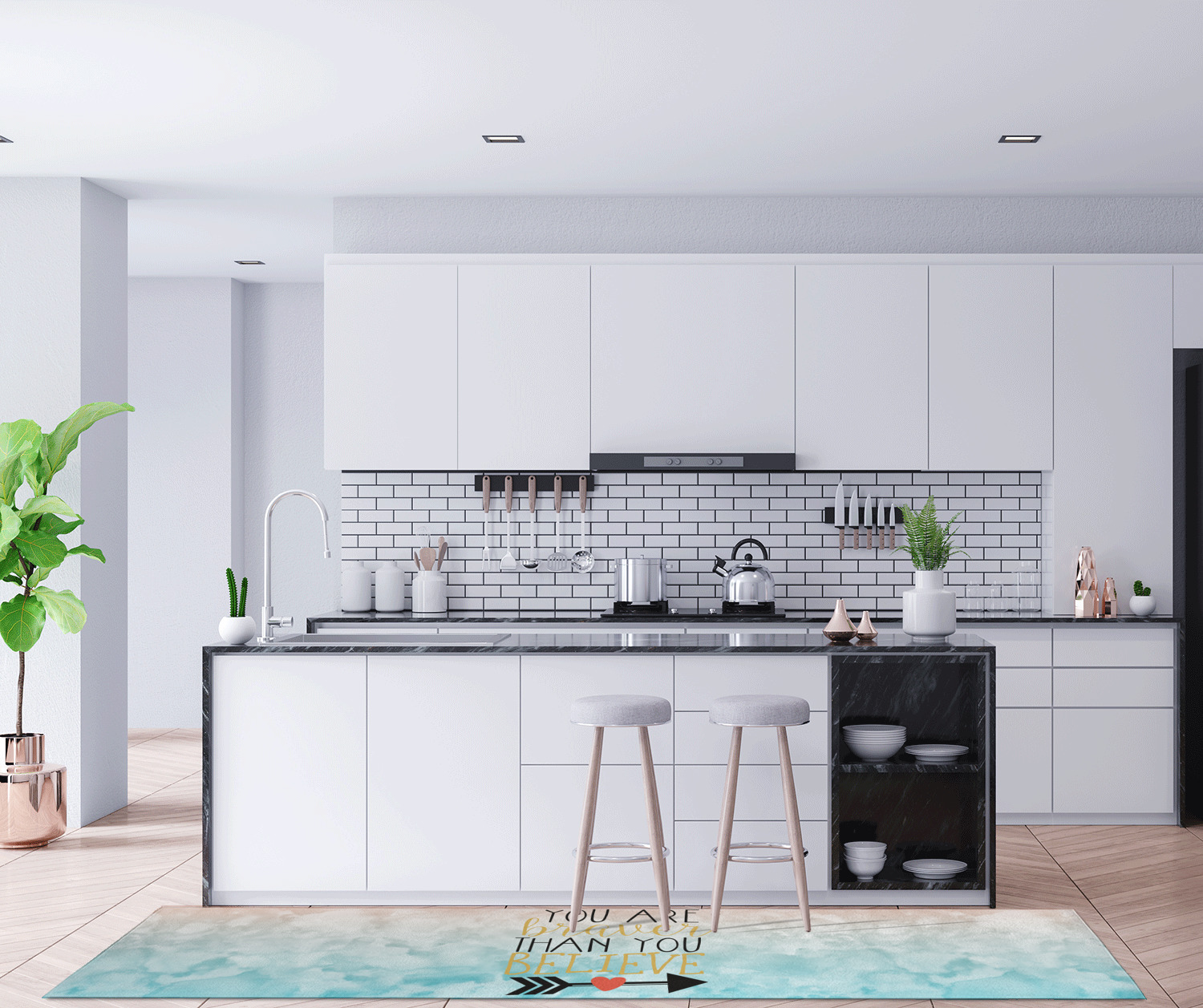 Inspirational Quotes Runner Rug 3.66'x8' (Personalized) YouCustomizeIt