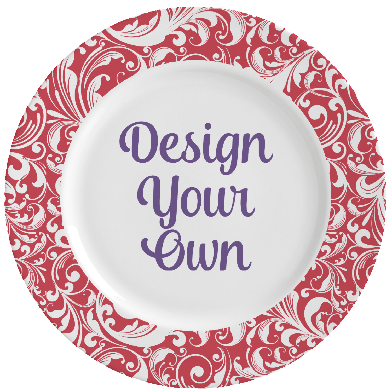 Swirl Ceramic Dinner Plates (Set of 4) (Personalized) YouCustomizeIt
