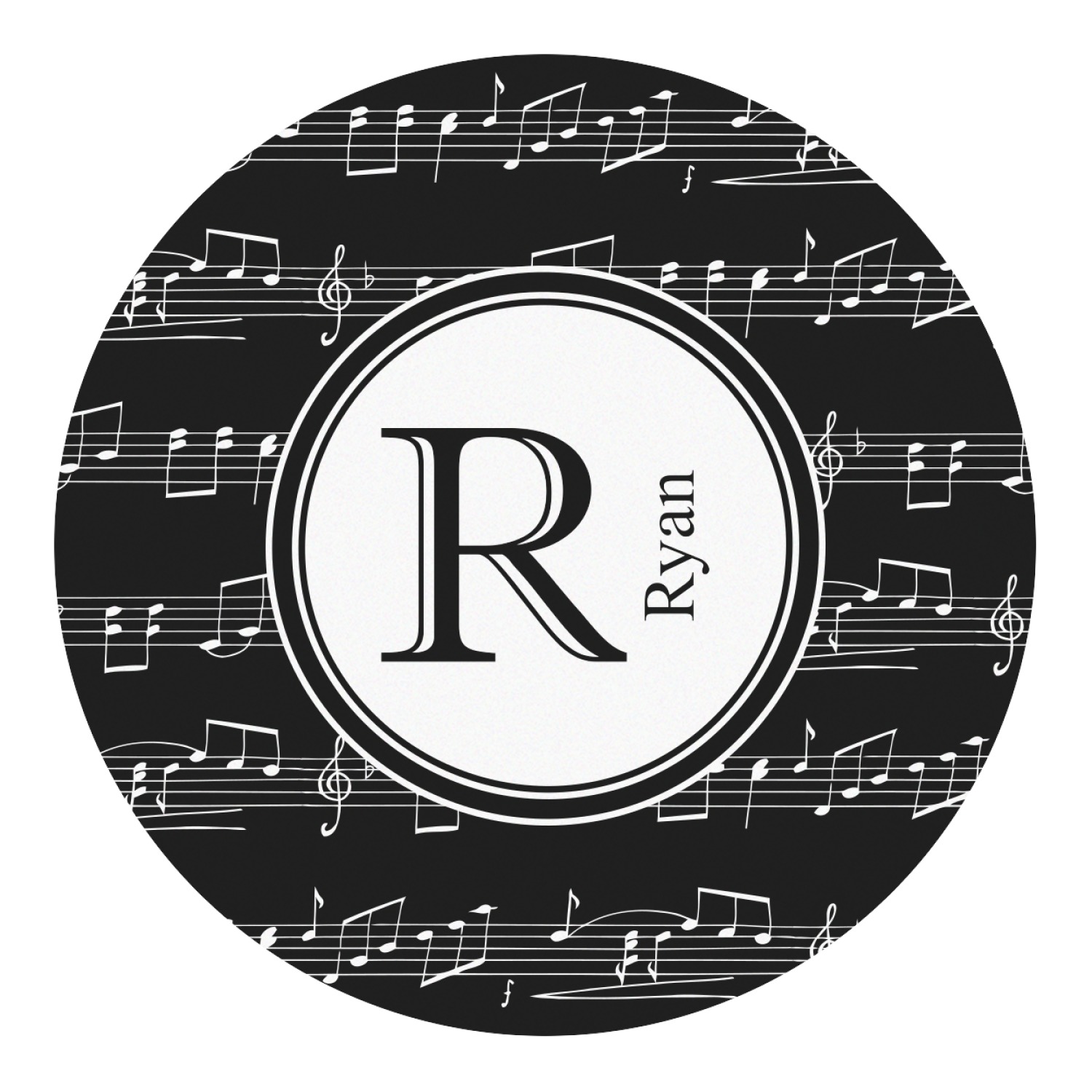 Musical Notes Round Decal Small (Personalized) YouCustomizeIt