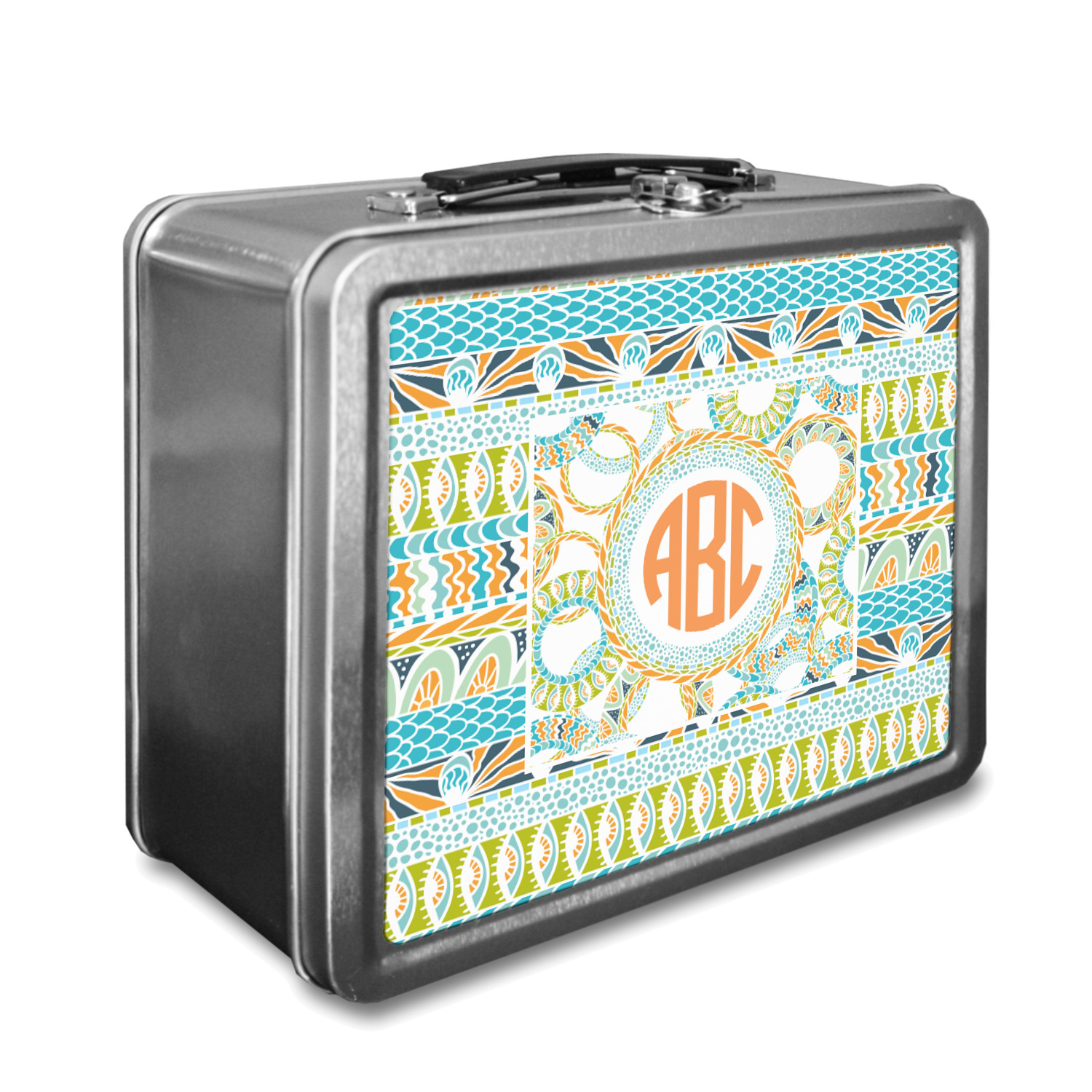 Teal Ribbons & Labels Lunch Box (Personalized) YouCustomizeIt