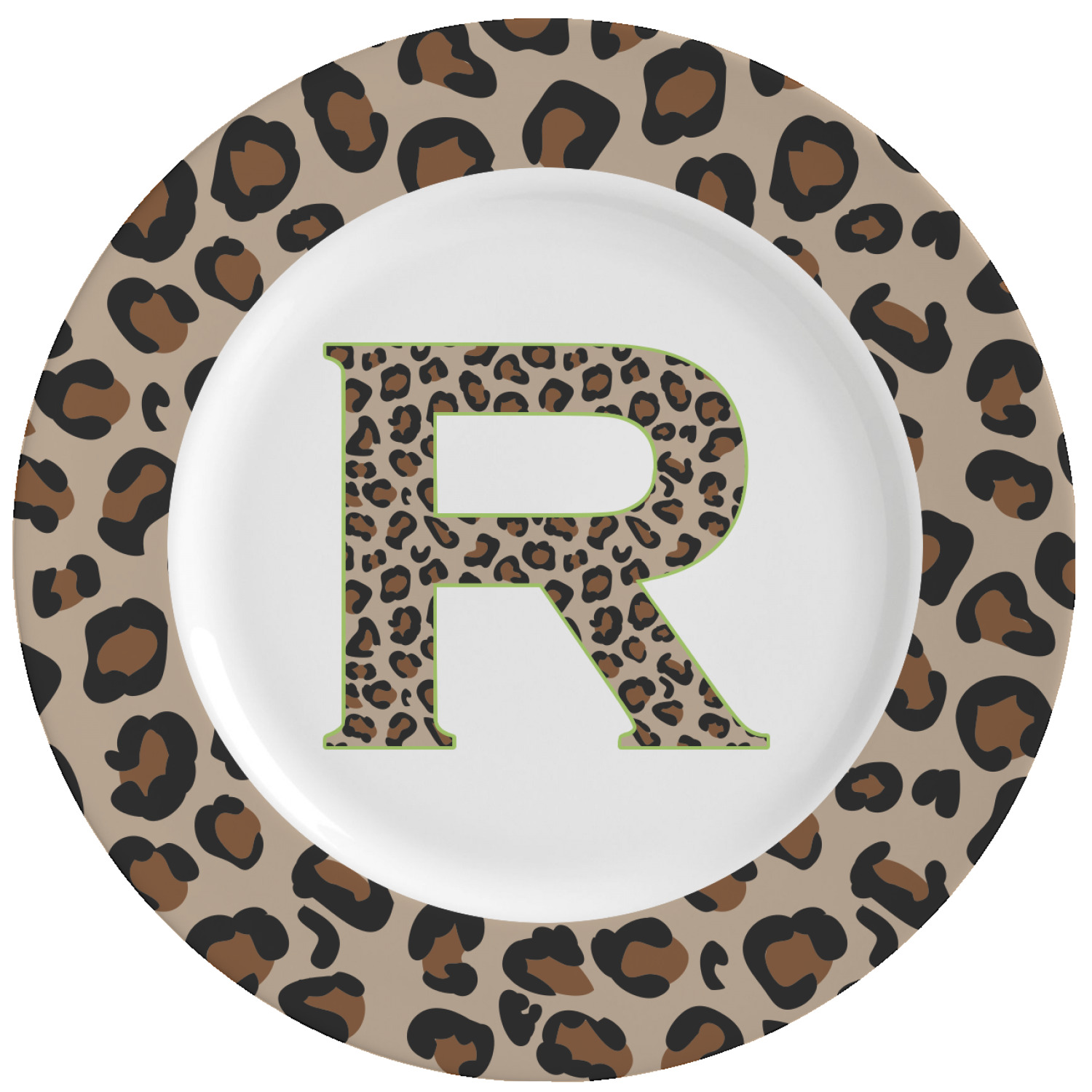 Granite Leopard Ceramic Dinner Plates (Set of 4) (Personalized