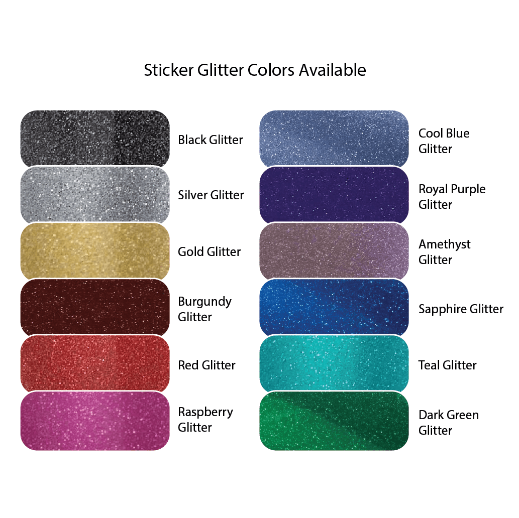 Design Your Own Glitter Sticker Decal Custom Sized YouCustomizeIt