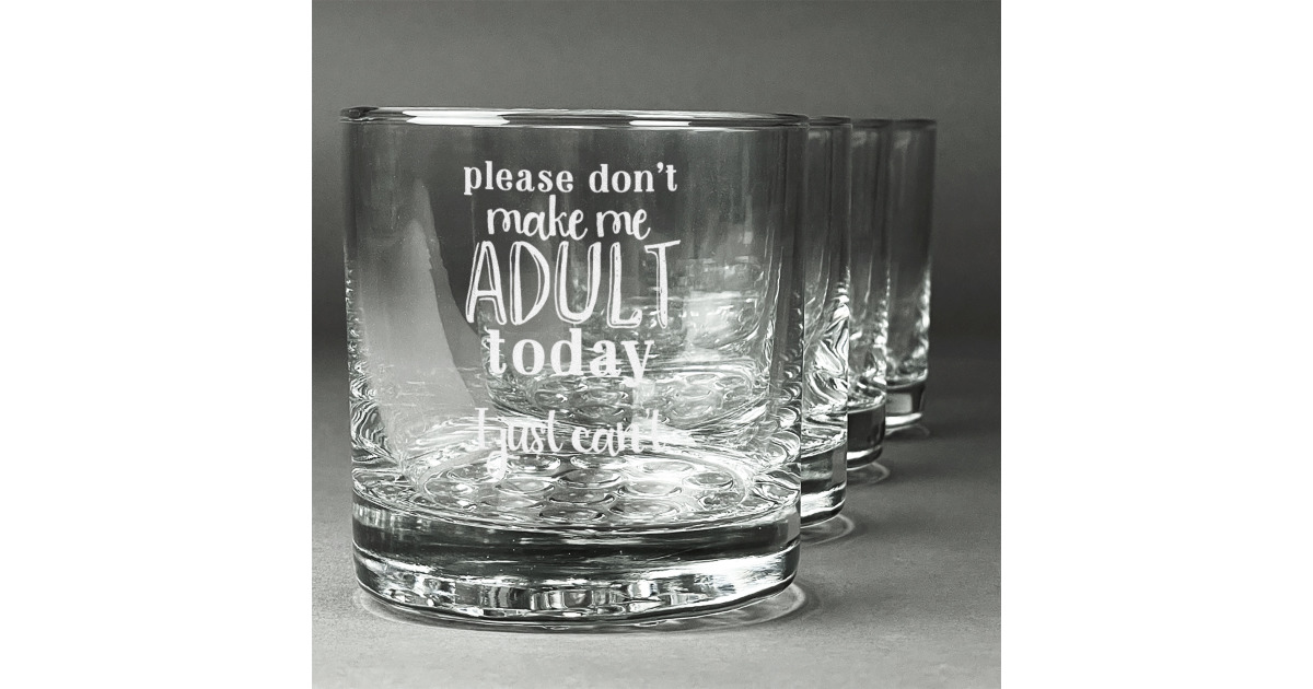 Funny Quotes and Sayings Whiskey Glasses (Set of 4) (Personalized