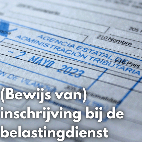 (Bewijs van) inschrijving bij de belastingdienst Your catalan contact