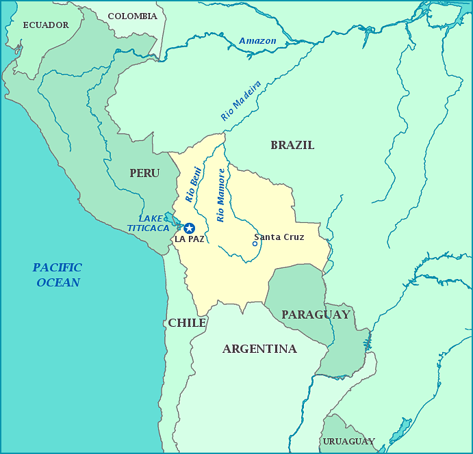 Map Of Bolivia And Paraguay Map Of Bolivia