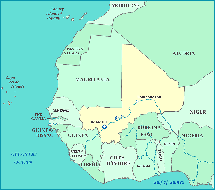Mapa de Mali Geografia moderna