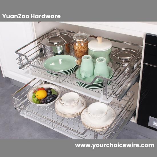 Custom PullOut Wire Basket Drawer Set with Runners Manufacturer