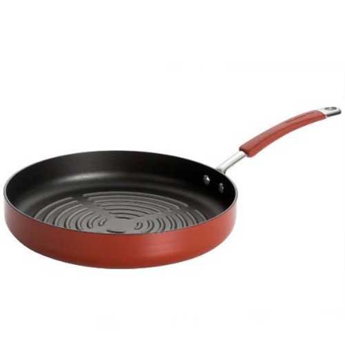 KitchenAid Aluminum Nonstick 11Inch Deep Round Grill Pan, Red www