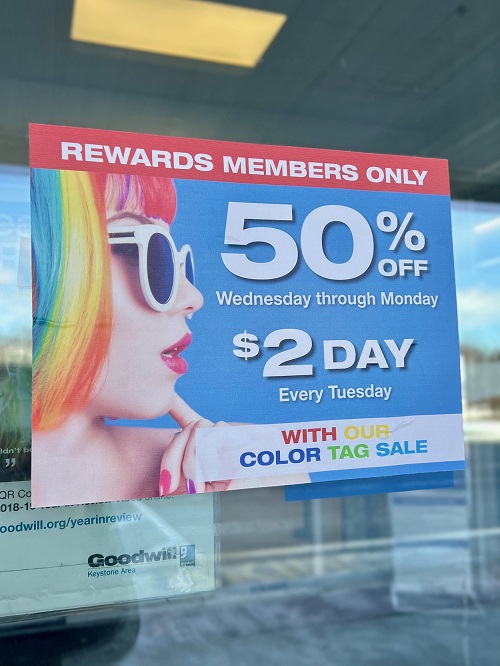 Reward members are eligible for 50 OFF Color of the Week Tag & 2