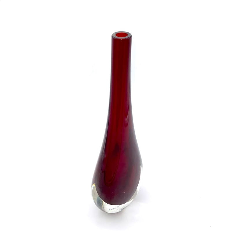 Handmade Murano Glass Ruby Vase