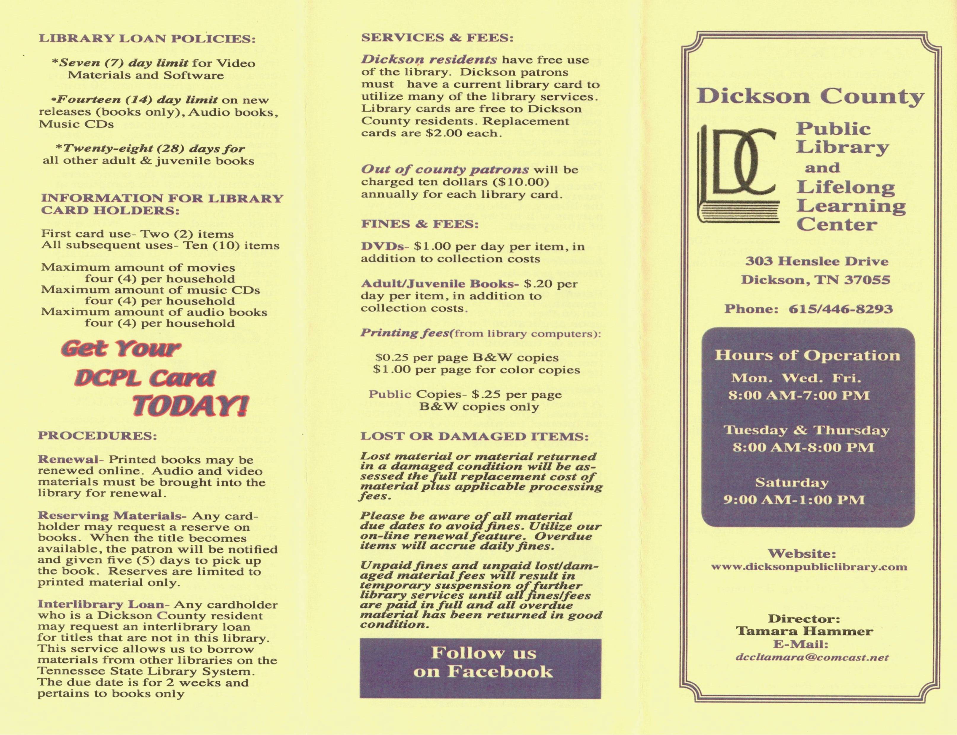 Dickson County Public Library About Us