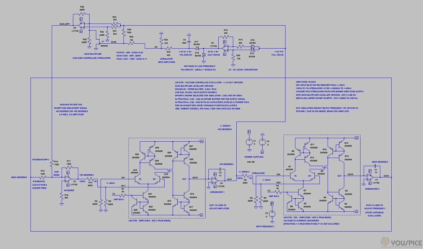 LM13700 OTA Voltage Controlled Oscillator (+/ 5Volt