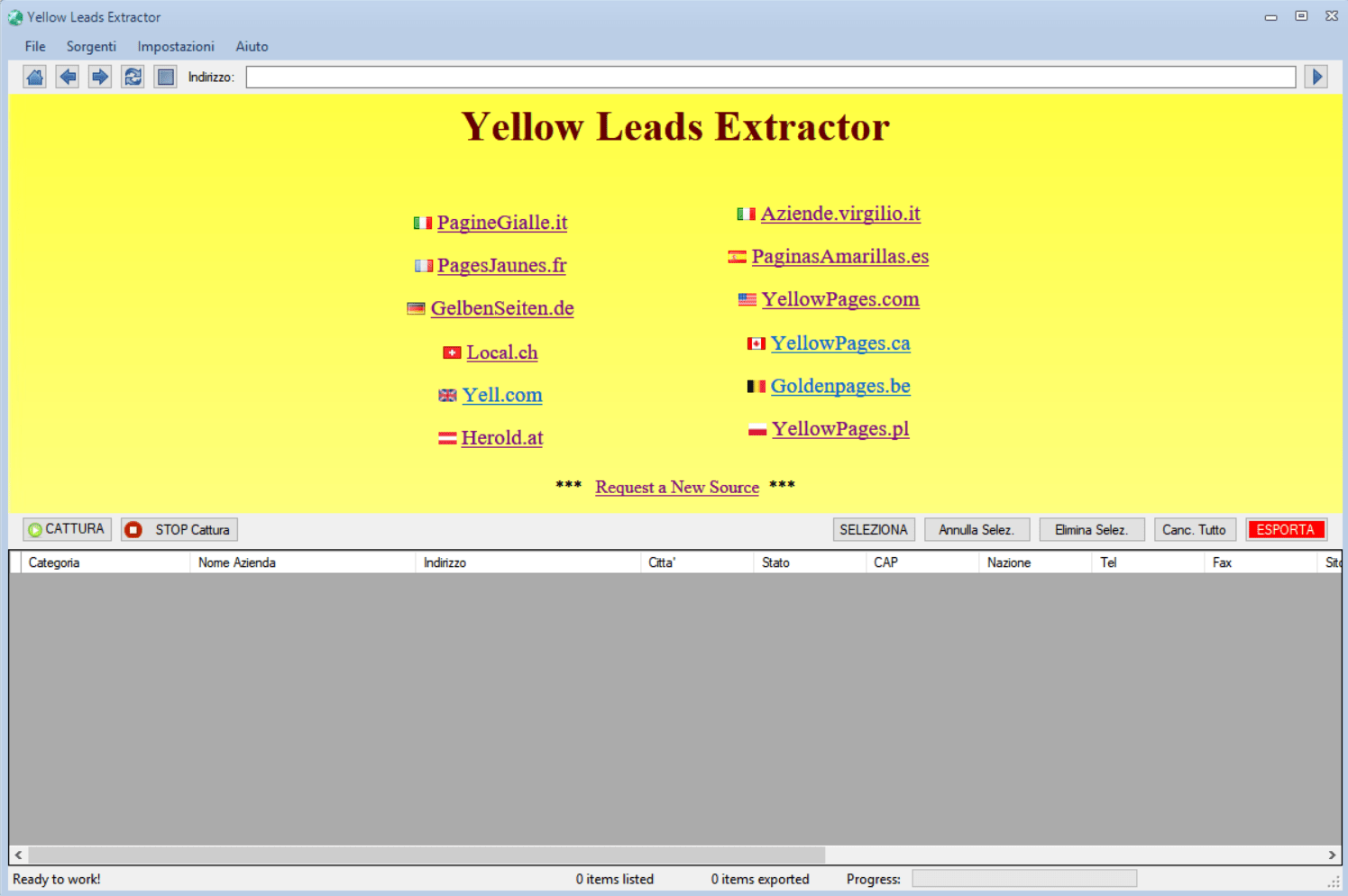 Yellow Pages Spider Yellow Pages Spider (Italiano) Estrattore