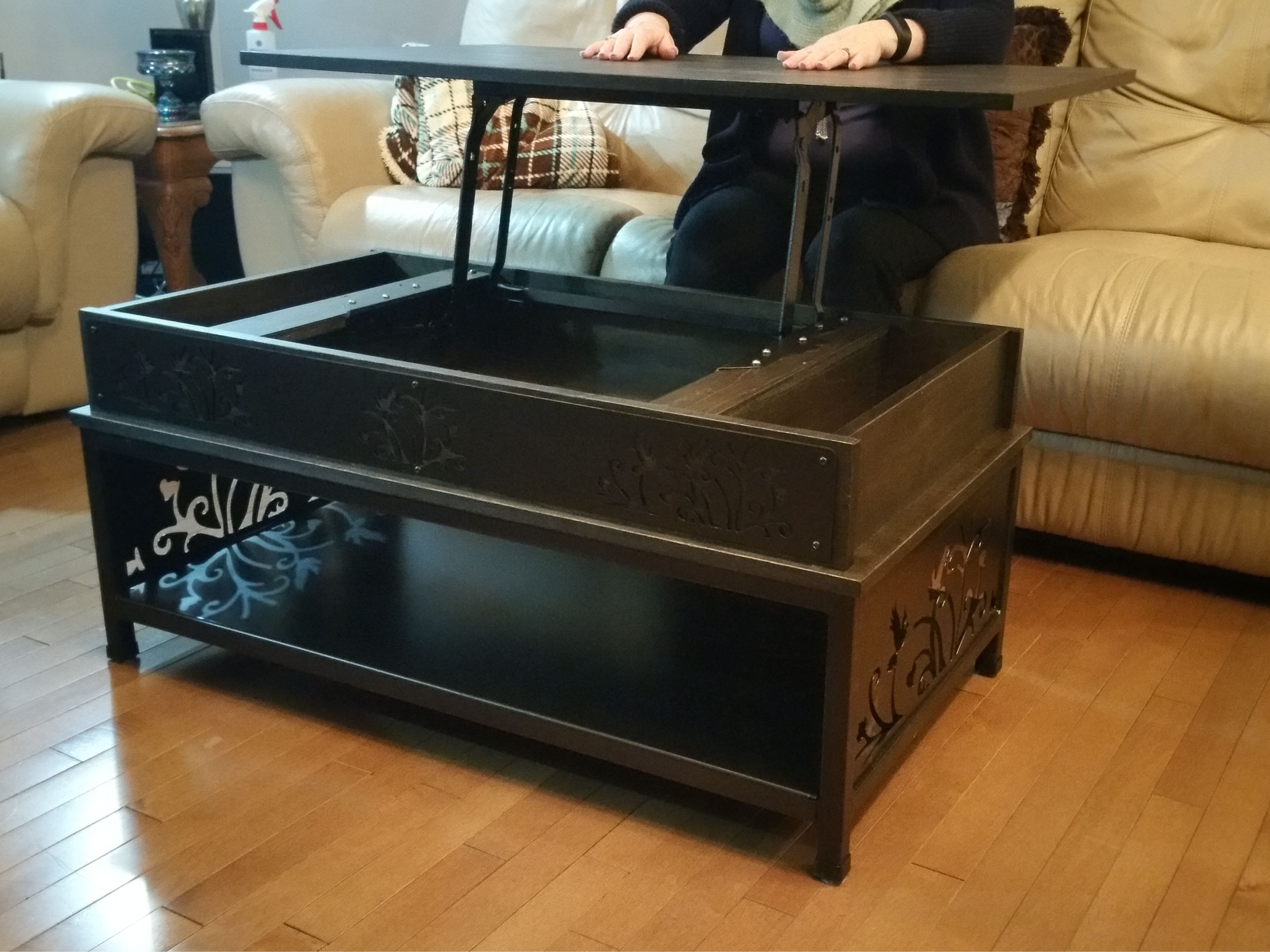 Custom Built Coffee Table w/ Lift Top Y's Marketing Inc.