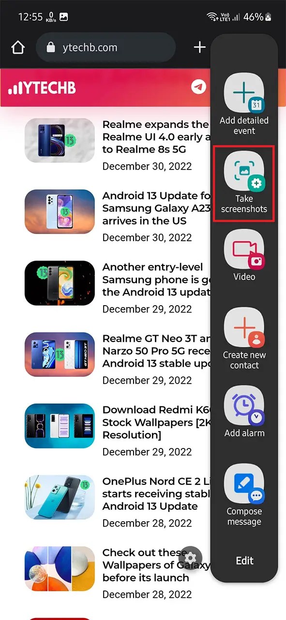 How to take a screenshot on Samsung Galaxy S23 and S23 Ultra