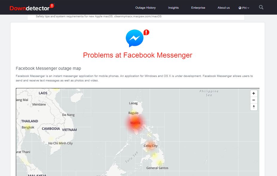 Facebook Messenger users report outage in the Philippines » YugaTech