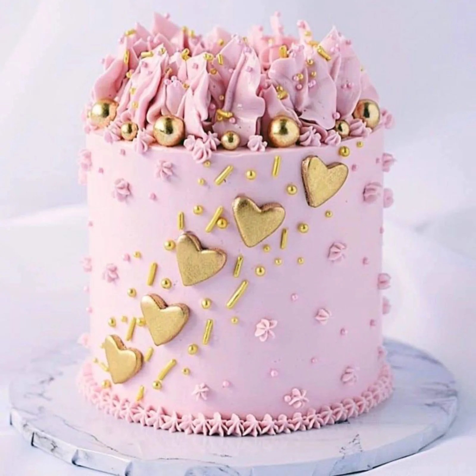 Pink Cake Online Cake for Birthday Heart Cake Yummy Cake
