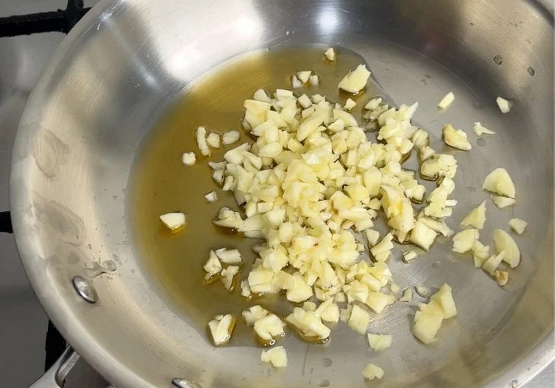 add lots of chopped garlic