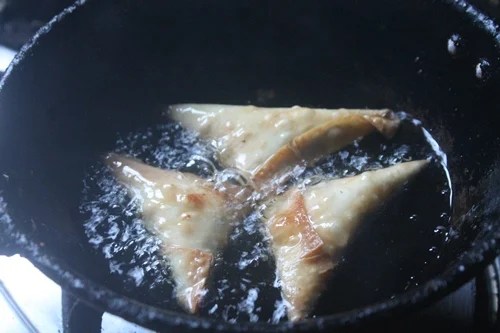 fry cheese samosa till golden