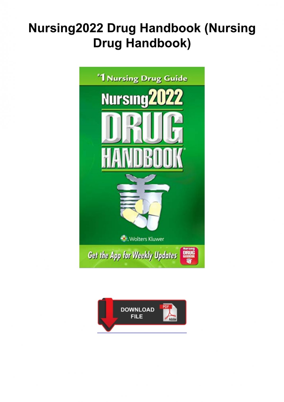 fulldownload[pdf Nursing2022 Drug Handbook (Nursing Drug Handbook)