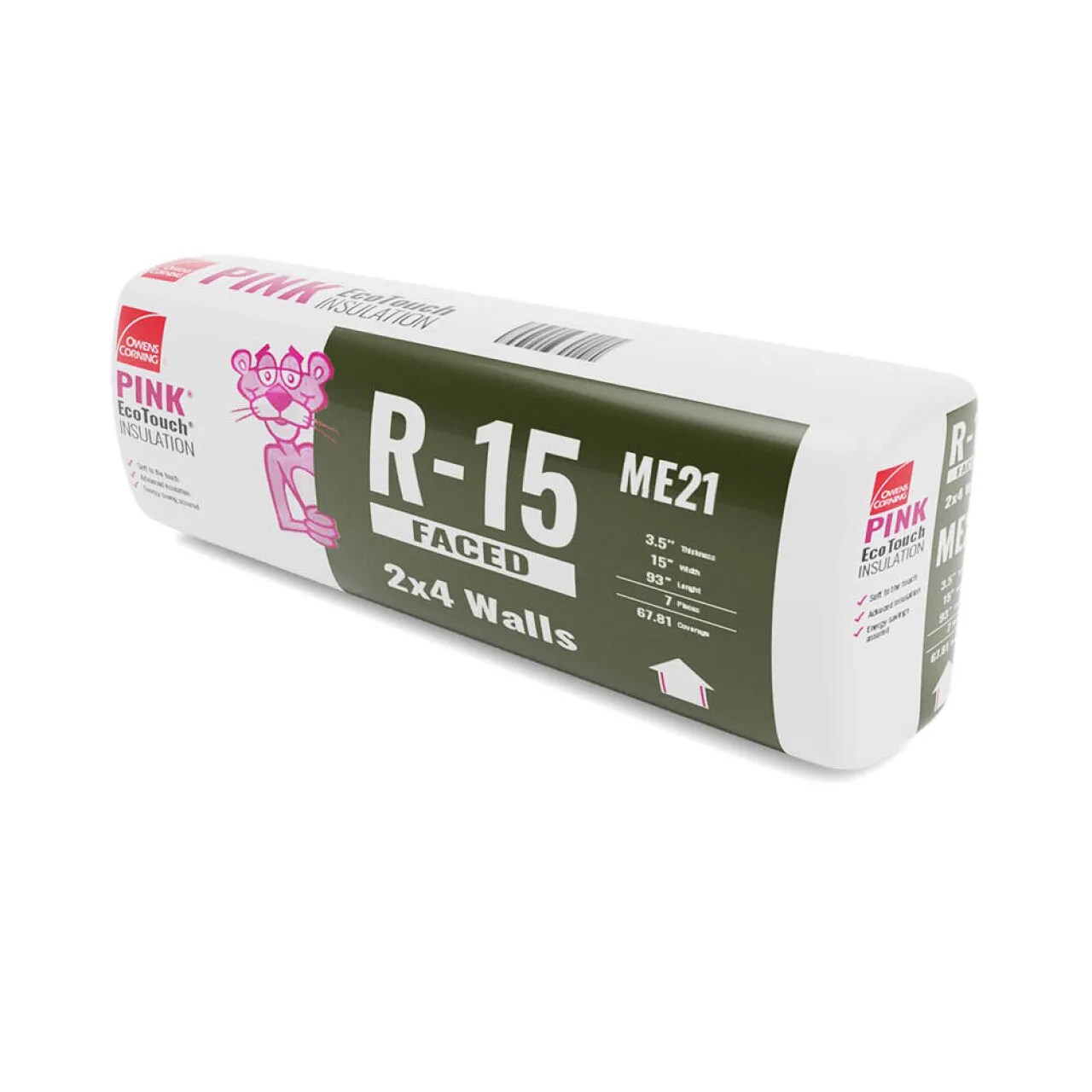 R15 Kraft Faced Fiberglass Insulation 16 O.C for 2x4 Wood Studs x 93