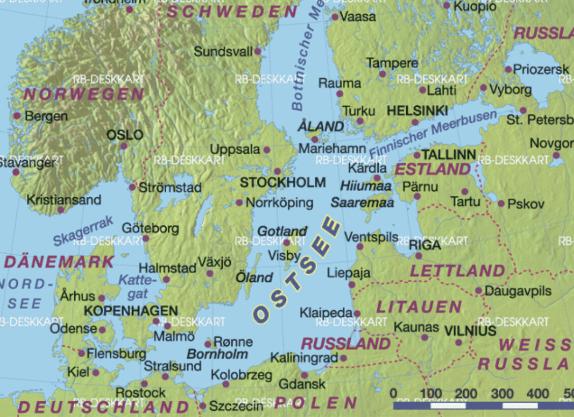 Ostsee Städte Karte Ostsee Übernachtungsmöglichkeiten z1000forum.de