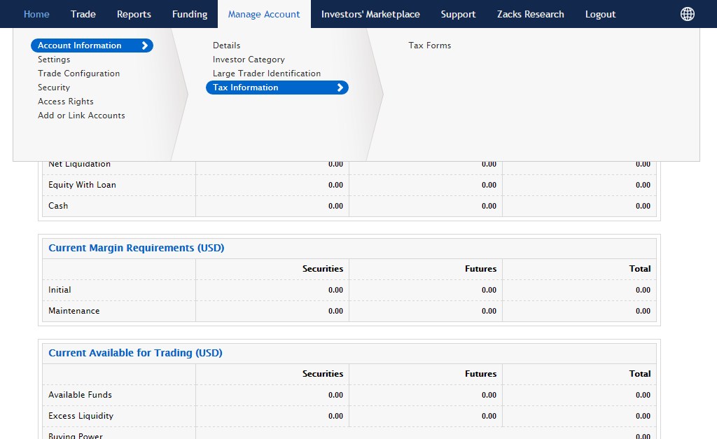How to update my tax forms? Zacks Trade