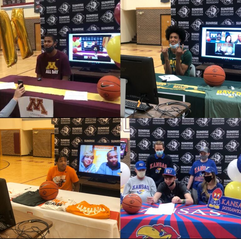 Sunrise Christian Academy has four seniors sign NLI's Zagsblog
