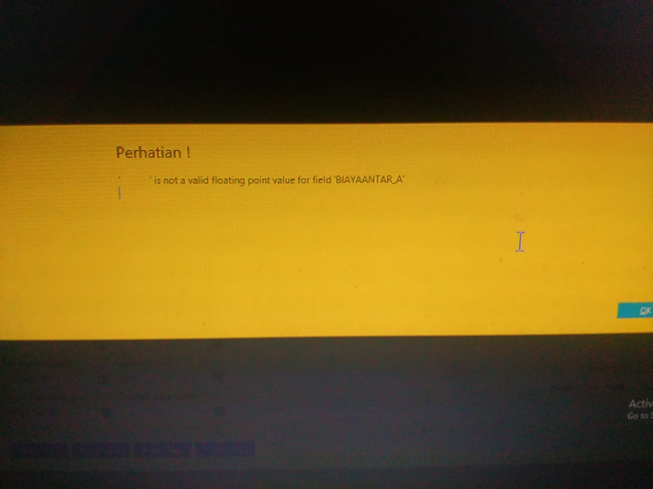 Saat Rekam Transaksi Penjualan Muncul Pesan Is Not Valid Floating Point
